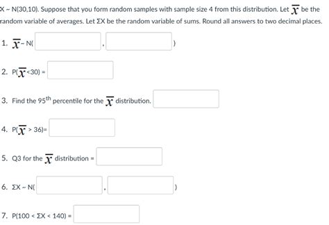 Solved X N 30 10 Suppose That You Form Random Samples With Chegg