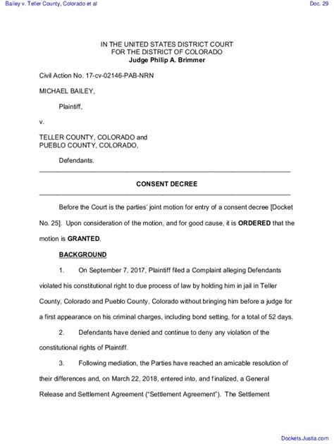 Fillable Online Consent Decree By Judge Philip A Brimmer On 1130