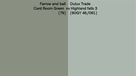 Farrow And Ball Card Room Green 79 Vs Dulux Trade Highland Falls 3 90gy 46061 Side By Side