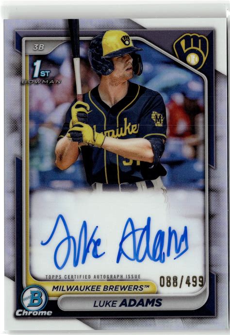 2024 Bowman Chrome Prospect Autographs Refractor CPA LA Luke Adams