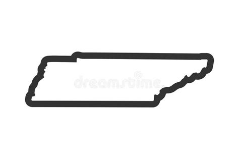 Tennessee Outline Symbol Us State Map Vector Illustration Stock