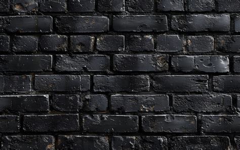 Black brick wall surface texture | AI-generated image