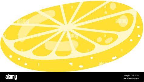 Hand Drawn Lemon Slice Vector Illustration Of Cut Tasty Citrus Healthy Food Summer Fresh