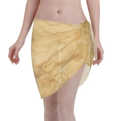 Disketp Retro Palm Tree Women Swimsuit Cover Up Short Chiffon Summer Beach Sarong Bikini Wrap