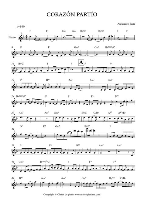 Corazon Partio Arr Mateo Aguilar By Alejandro Sanz Sheet Music For