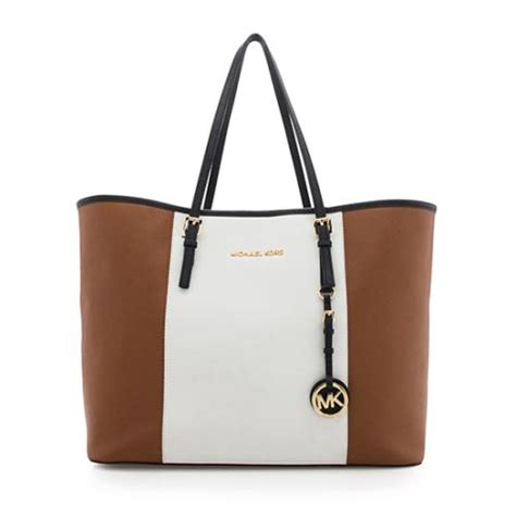 Michael Michael Kors Saffiano Center Stripe Jet Set Travel Tote