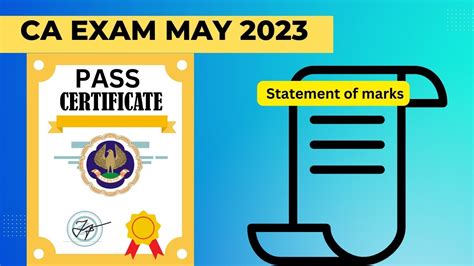 Ca Exam May 2023 Pass Certificate And Statements Of Marks Official Announcement By Icai Youtube