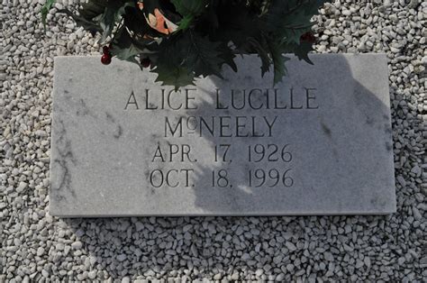 Alice Lucille McNeely 1926 1996 Find A Grave Memorial