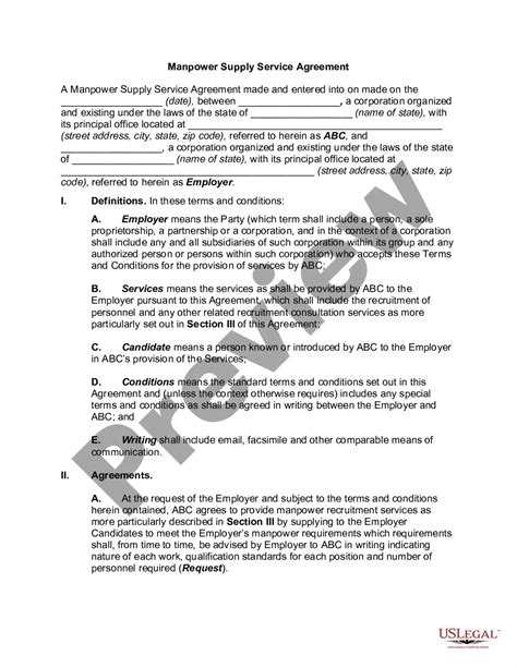 Manpower Supply Service Agreement Manpower Supply Agreement Us