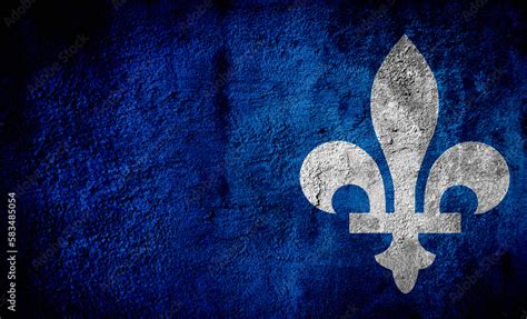 Quebec Province Fleur De Lys Emblem Abstract Background Stock Photo