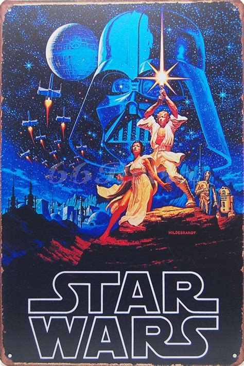 1977 Star Wars Poster, Metal Tin Sign, Vintage Style Wall Ornament ...