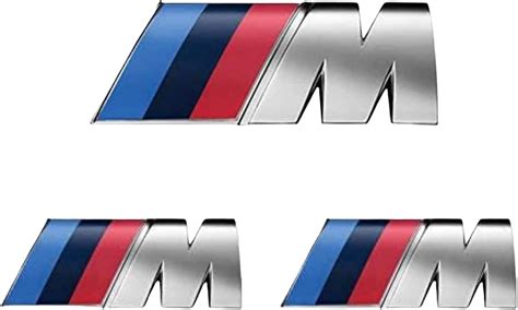 3pcs Replacements For Bmw M Emblems Metal Tri Color Sports