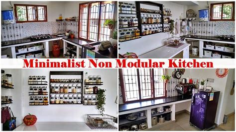 Minimalist Non Modular Kitchen Organization Kitchen Tour Youtube