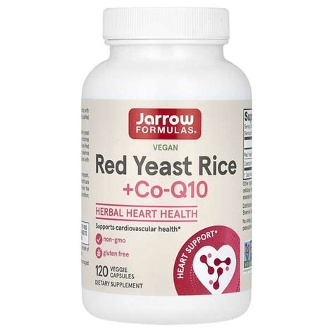 Jarrow Formulas Vegan Red Yeast Rice Co Q10 120 Veggie Capsules