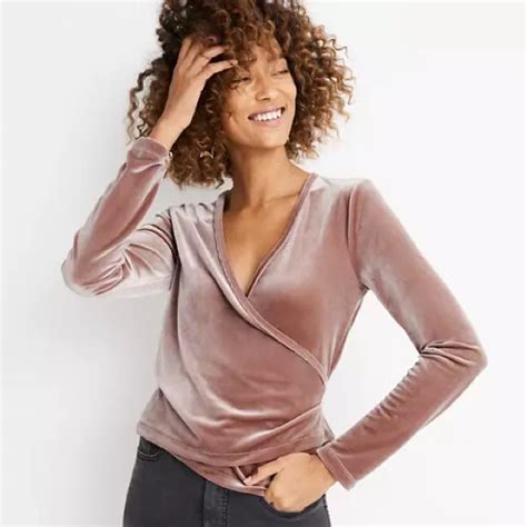 Madewell Tops Madewell Velvet Ballet Wrap Top Poshmark