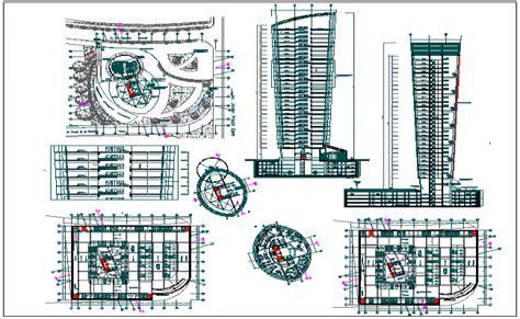 2d Cad Dwg Drawing Of G 18 High Rise Building Side Elevation Details Are Provided In This File