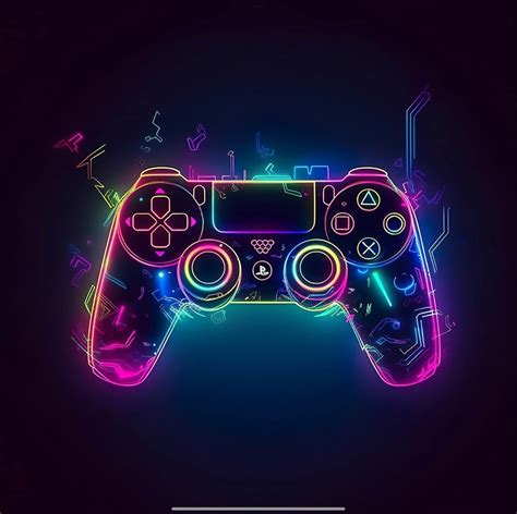 Abstract Neon Game Controller Art Design Digital Download Png File - Etsy