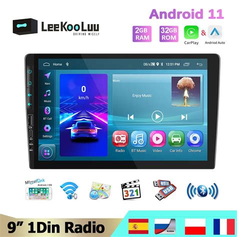 Leekooluu Din Android Multimedia Player Car Radio Gps