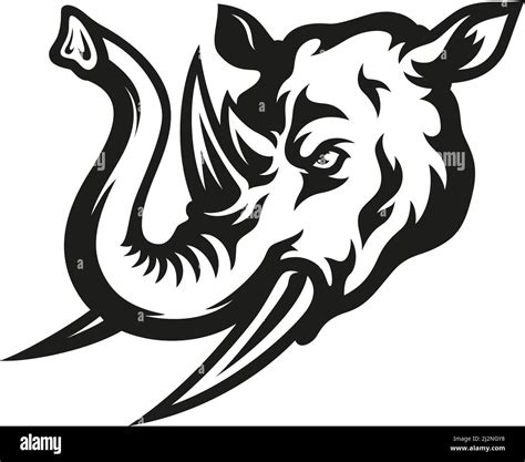 Head of Aggressive Hybrid Animal Between a Rhino and an Elephant Stock Vector Image & Art - Alamy