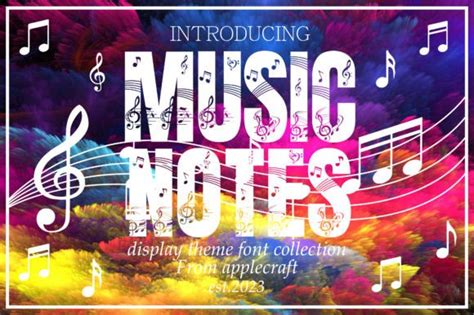 Music Notes Font by Apple Craft · Creative Fabrica