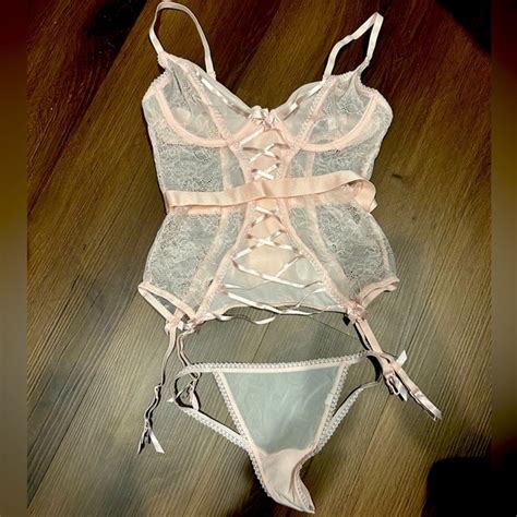 Adore Me Intimates Sleepwear Light Pink Piece Corset Lingerie