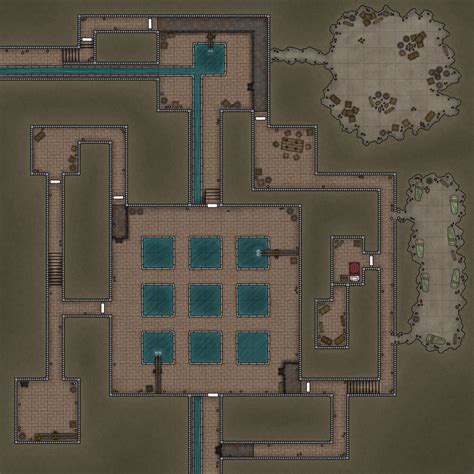 Sewer Hideout 30x30 Map Free Battlemaps Dungeon Maps Map Location Map