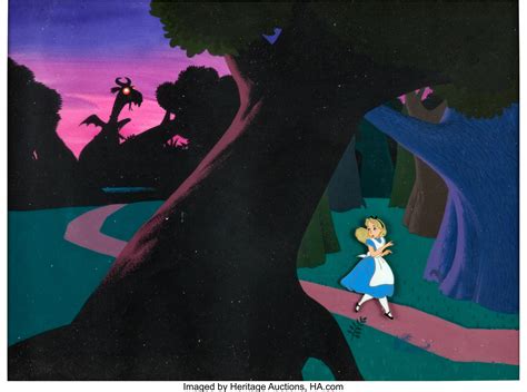 Alice In Wonderland Deleted Jabberwocky Scene Production Cel and | Lot ...