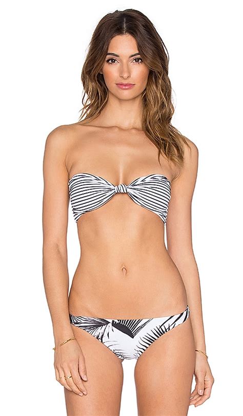 Mikoh Carmel Knot Bandeau Bikini Top In Vintage Sailor Night Revolve