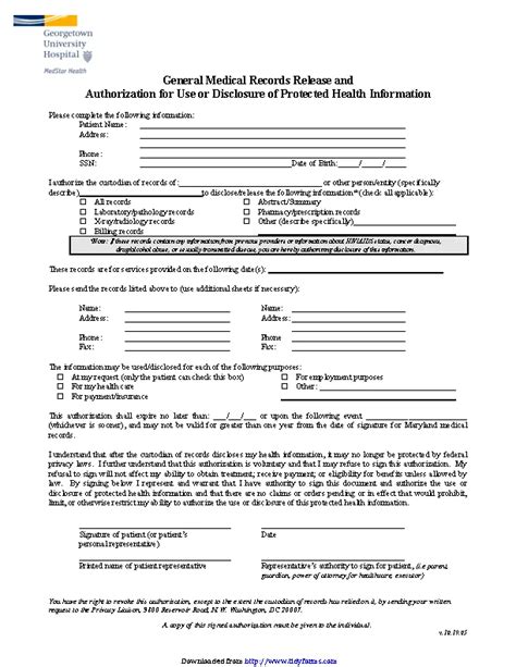 Maryland Medical Records Release Form 1 PDFSimpli