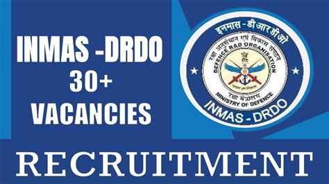 INMAS DRDO Recruitment 2024 Notification Out For 30 Vacancies