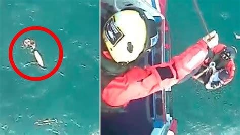 Remarkable Moment Missing Surfer Is Winched To Safety After Spending 32 Hours Stuck At Sea