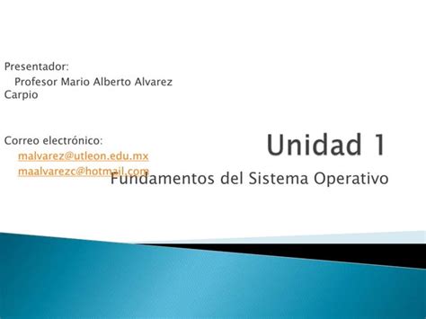 Unidad 1 Fundamentos De Sistemas Operati Pptx