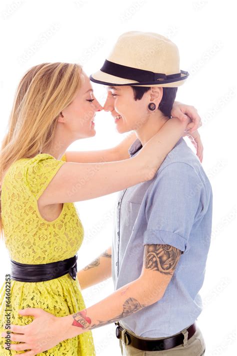 Lesbian Couple Rubbing Noses Stock Photo Adobe Stock