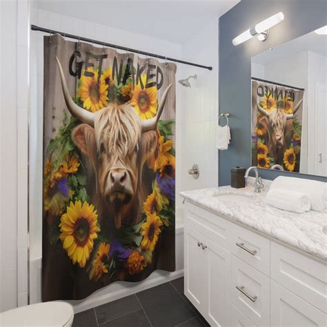 Highland Cow Get Naked Shower Curtains Etsy
