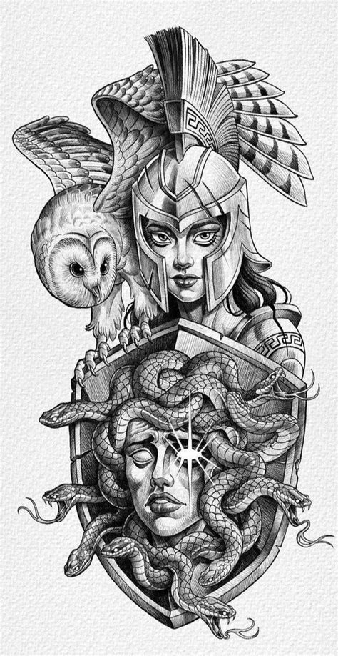 Atenea Y Medusa C Mo Dibujar Tatuajes Brazos Tatuados Dibujos Tribales