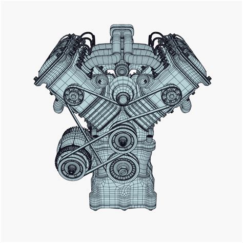 3D модель Двигатель V6 - TurboSquid 860911
