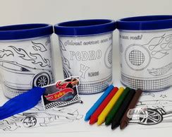 Lembrancinha Hot Wheels Caneca Para Colorir No Elo Libilikas Cdf