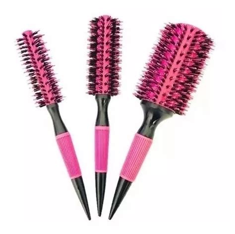 Kit Escovas Profissionais Cabelo Cerdas De Javali Rosa Frete Gr Tis