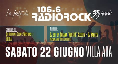 Radio Rock Festeggia 35 Anni Di Musica Il 22 Giugno A Villa Ada