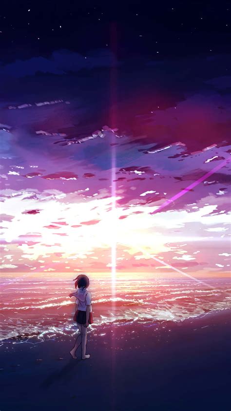 Download An Idyllic Anime Beach Scene