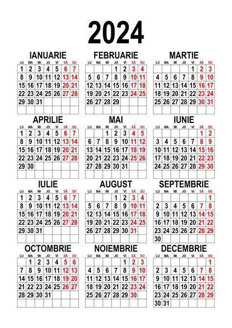 Calendarul 2024 Calendarulsu Calendare Romanesti Imprimabile Gratuite