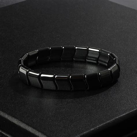 Fashion Wave Hematite Magnetic Bracelet Men Original Beaded Hematite