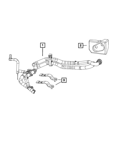 2021 2023 Jeep Heater Supply And Return Hose And Tube 68447881AB OEM