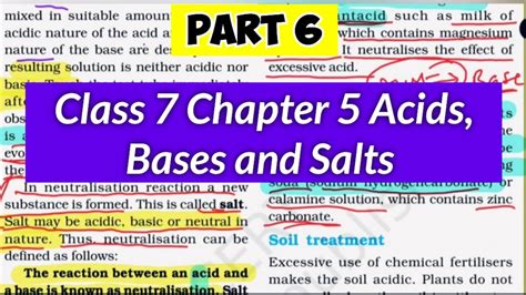 Part 6 Acids Bases And Salts Class 7 Neutralisation In Everyday Life