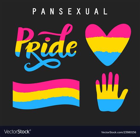 Pansexual Movement Pride Symbols Royalty Free Vector Image