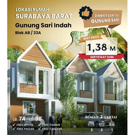 Jual Rumah Baru Tipe Di Gunungsari Indah Siap Huni Surabaya Baratdi