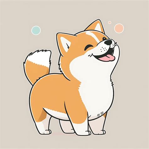 Premium Photo | Kawaii Happy Akita dog anime art