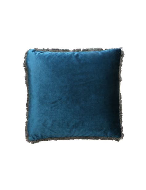 Peacock Velvet Fringed Square Cushion - Decor-Home Decor : Affordable ...