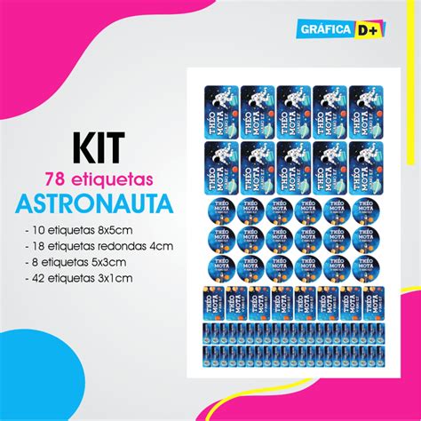 Etiqueta Escolar Astronauta Elo Produtos Especiais