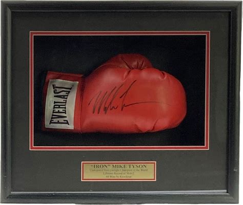 Mike Tyson Signed Red Right Hand Everlast Boxing Glove Shadowbox Jsa